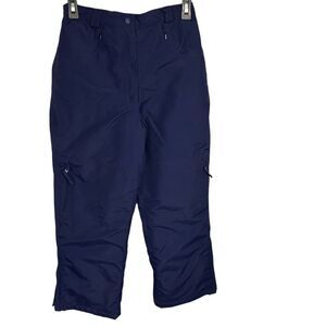 L.L. Bean Kids Snow Pants Size 14 Navy Blue Fleece-Lined Winter Ski Unisex